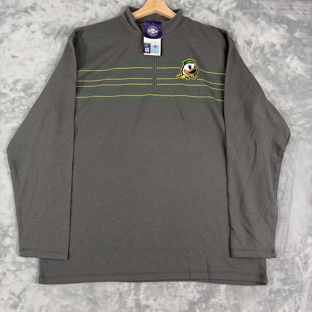 Oregon Ducks Quarter Zip Pullover Sweatshirt Captivating Men's Size XL NWT